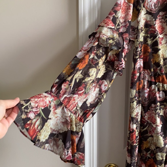 H&M Floral Frill Trimmed Wide Sheer Dress - 10 - Picture 6 of 10